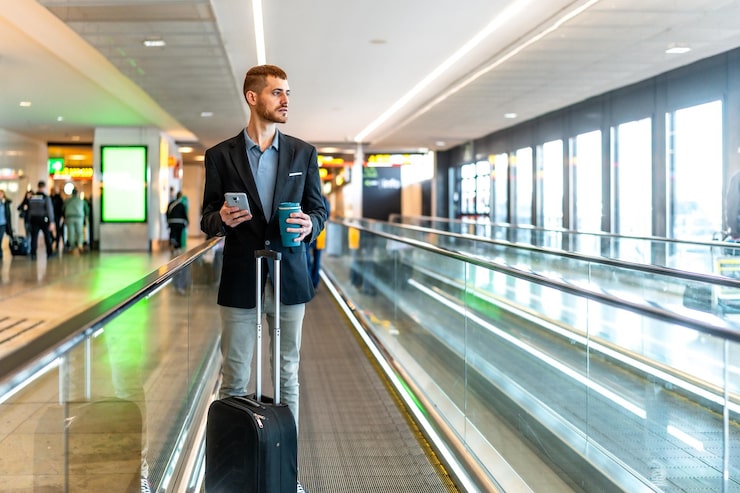 businessman-walking-moving-walkway-airport-using-smartphone-holding-coffee_242111-45794